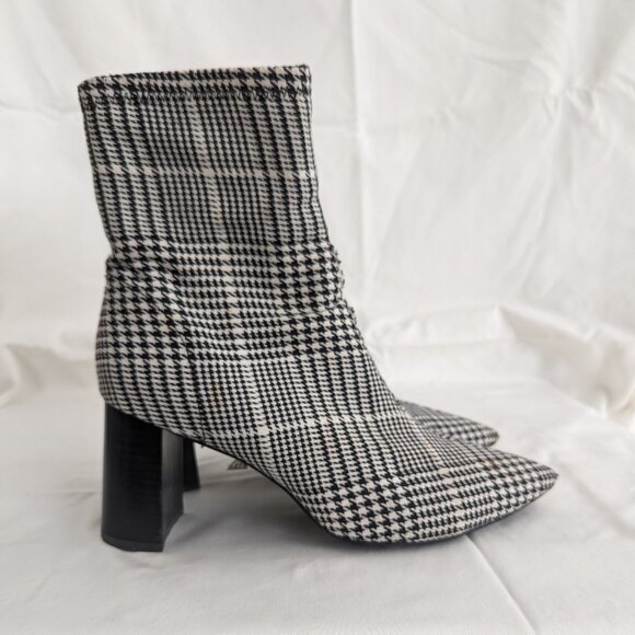 Jeffrey Campbell Coma W11 Neoprene Houndstooth Block Heel boots - Picture 5 of 8